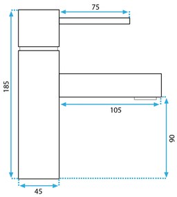 Rea Tess, umývadlová batéria h-185, zlatá matná, REA-B5661