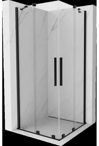Mexen Velar Duo sprchová kabína, posuvné dvere 100 x 100 cm, Priehľadné, Čierna - 871-100-100-02-70