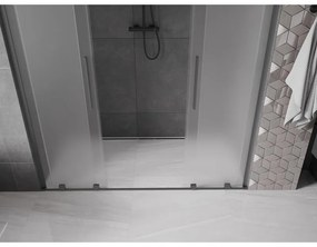 Mexen Velar L Duo, posuvné sprchové dvere do otvoru 180 cm, 8mm sklo námraza, brúsený grafit, 871-180-003-32-95
