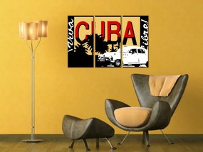 Ručne maľovaný POP Art obraz Cuba 3 dielny  cuba