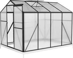 Skleník so základňou BestBerg BBGH-806B / 4,8 m² / 252 × 190 × 194 cm / čierna