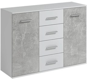 Komoda Jacob II biela/betón