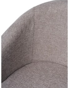 Svetlosivé čalúnené jedálenské kreslo s podrúčkami Easton – Unique Furniture