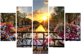 Obraz - Východ slnka v Amsterdame (150x105 cm)