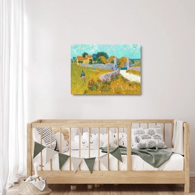Sklenený obraz - Vincent van Gogh, Farmhouse in Provence, reprodukcia (70x50 cm)