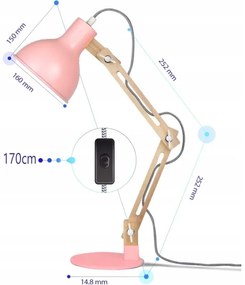 Stolná lampa 1xE27/40W/230V ružová