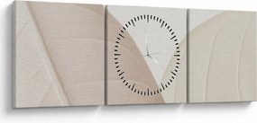 Obraz - Texturované listy (s hodinami) (90x30 cm)