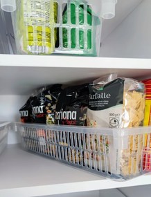 Úložný kôš, box a organizér extra hlboký 50 cm x 20 cm INVA, transparentný