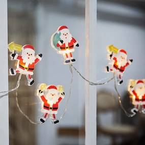 SOLIGHT LED okenná reťaz - Santa, 6x LED, prísavná, 120cm, 2x AA