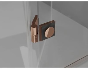 Mexen Lunar, ľavé otočné sprchové dvere 75 cm, 8mm číre sklo, ružové zlato profil, 834-075-000-60-00-L