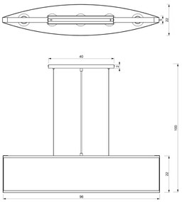 Luster na lanku KAGA 5xE27/60W/230V čierna/zlatá