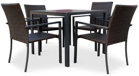 Záhradný jedálenský set Viking M + 4x ratanová stolička Wicker Pat
