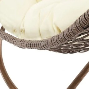 Závěsné houpací křeslo Wisa hnědé/krémové