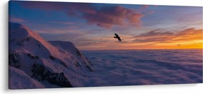 Obraz pri západe slnka, Mt. blanc (120x50 cm)