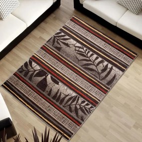Koberec Sumatra H093dD Carving Leaves Dark Brown
