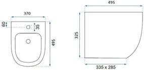 Rea Carlo Mini, závesný bidet, čierna lesklá, REA-C6380