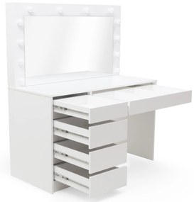 Toaletný stolík Velinio XL 120 cm - biela