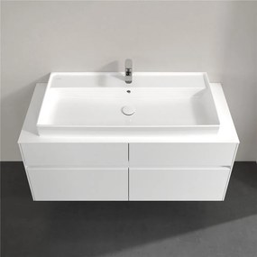 VILLEROY &amp; BOCH Collaro závesná skrinka pod umývadlo na dosku (umývadlo v strede), 4 zásuvky, 1200 x 500 x 548 mm, Glossy White, C09100DH