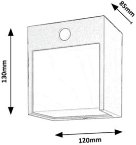 Rabalux 7479-LED Vonkajšie nástenné svietidlo so senzorom BALIMO LED/12W/230V IP44
