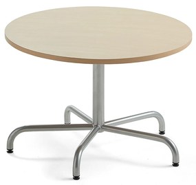 Stôl PLURAL, Ø900x600 mm, HPL - breza, strieborná