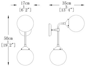 Nástenné svietidlo RIANO W0454-02D-STAC