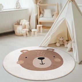 Hnedý/krémový prateľný detský koberec ø150 cm Teddy Bear – Mila Home