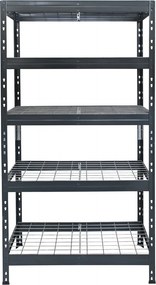 Kovové regály RIVET PRO 180x90x45 oceľová mriežka 5 úrovní antracitová sivá