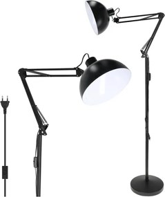 BRILAGI - Flexibilná stojacia lampa TASKER 1xE27/60W/230V 157 cm čierna