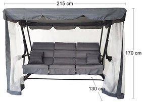 Záhradná hojdačka Igota - antracit / sivá