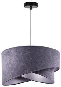 Závesné svietidlo MEDIOLAN, 1x šedé/strieborné textilné tienidlo