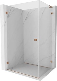 Mexen Lunar-B L, 1-krídlový sprchový kút, ľavý, 95 x 90 cm, 8mm číre sklo, medený profil, 832L-095-090-65-00-L