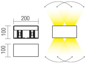 Redo 90300 - LED Vonkajšie nástenné svietidlo VARY 4xLED/5W/230V 3000K IP54 biela