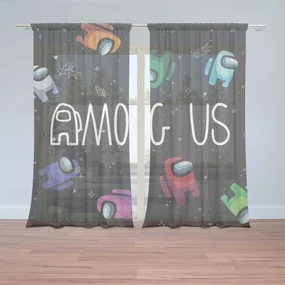 Sablio Záclony AMONG US Levitujúci vo vesmíre: 2ks 150x250cm