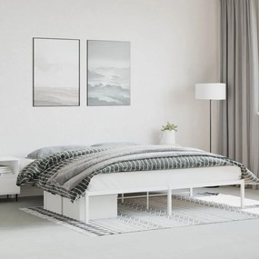 Kovový rám postele biely 200x200 cm 373680