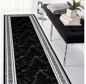 Koberec / Behúň GLOSS 2813 87 ramka, grécky - čierny / sivý