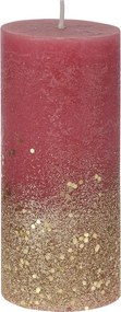 Vianočná sviečka Rustic v tmavoružovej farbe 5 × 11 cm