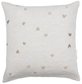 Bastion Collections Ľanový poťah na vankúš Naturel All Hearts 60 x 60 cm