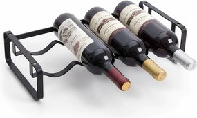 5Five® Stojan na fľaše vína alebo športové fľaše na pitie, čierny kov, stohovateľný STOK