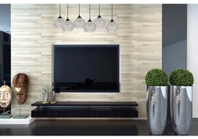 Závesné svietidlo Crystal, 5x strieborné krištáľové tienidlo
