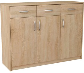 Komoda JULIA K13D3 Biela - dub sonoma