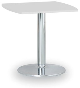 Konferenčný stolík ZEUS II, 660x660 mm, chrómovaná podnož, doska biela