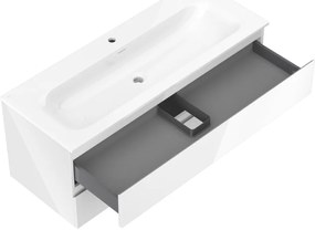 Mexen Orio, kúpeľňová skrinka 120 cm s umývadlom Vela, 2 zásuvky, biela lesklá, 91A10-12047-2-BFF00-W23M00