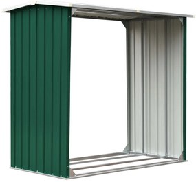Kôlňa na drevo zelená 172x91x154 cm pozinkovaná oceľ