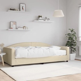 Denná posteľ s matracom krémová 100x200 cm látka 3197179