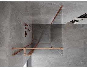 Mexen Mist T, sprchový kút s krídlovými dverami, 85 x 85 cm, 8mm číre sklo, medený profil, 8A4T-085-085-65-00