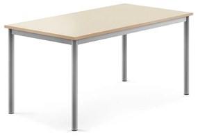 Stôl BORÅS, 1200x700x600 mm, laminát - breza, strieborná