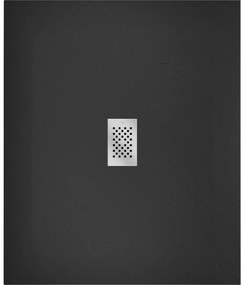 Mexen Hugo, obdĺžniková sprchová vanička SMC 140 x 100 cm, čierna, oceľová krytka, 42701014-X