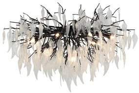 Krištáľový prisadený luster 12xG9/40W/230V čierna