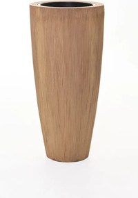 Kvetináč CITY, sklolaminát, výška 80 cm, béžový, vrúbkovaný