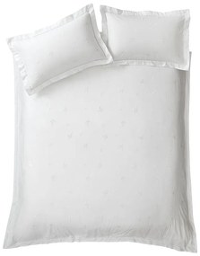 Biele bavlnené obliečky na jednolôžko 135x200 cm Lottie Floral Embroidery – Bianca